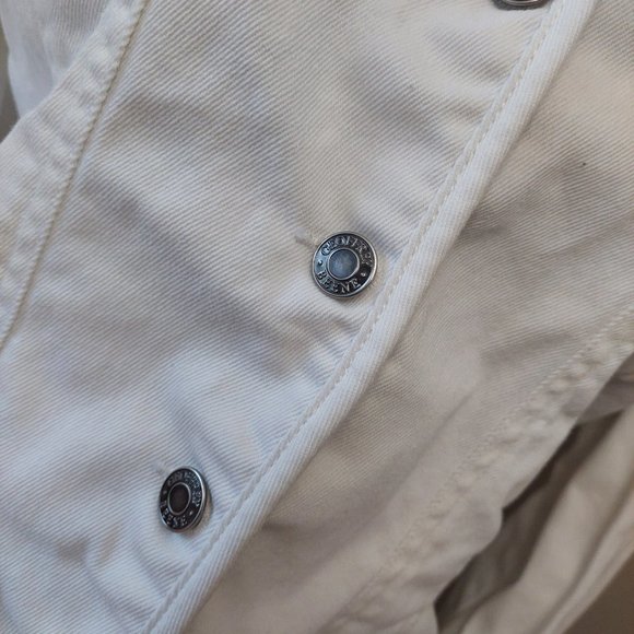 Geoffrey Beene Sport Women's White Stretch Structured Jean Jacket Size L - Picture 6 of 13